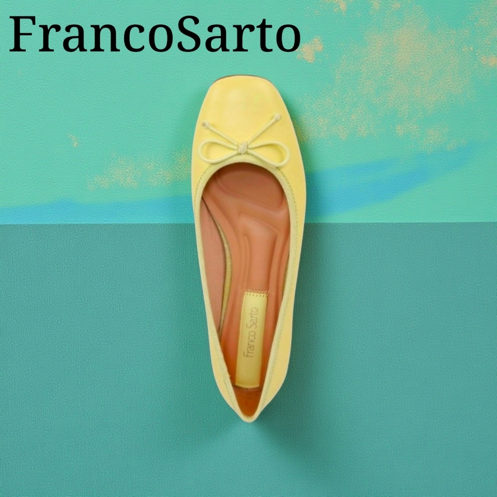 Franco Sarto 'Abigail' Ballet Flats Yellow Womens 8 NEW NIB